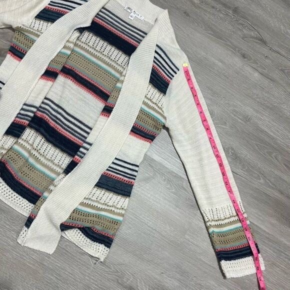 Say What  Fair Isle Knit Cardigan Open Sweater Womens Sz L - Picture 14 of 16